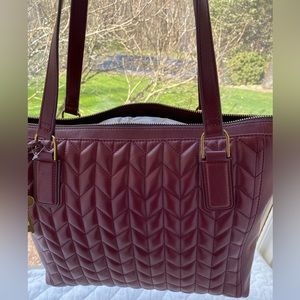 Fossil leather tote.  NEW